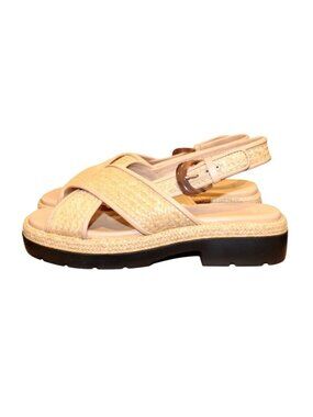 Vince Women's Helena Raffia Slingback Sandals, 9.5 New